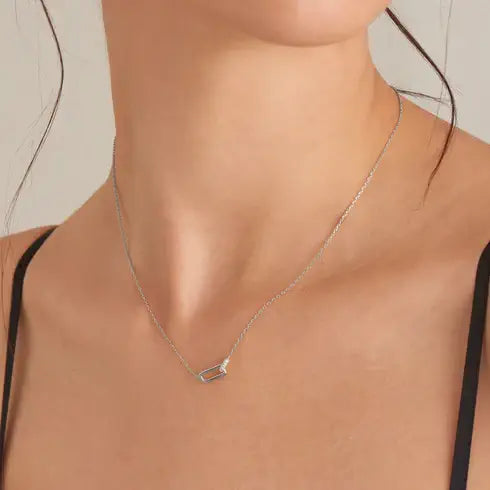 Interlocking Glam Necklace Silver