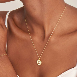 Gold Sparkle Locket Necklace
