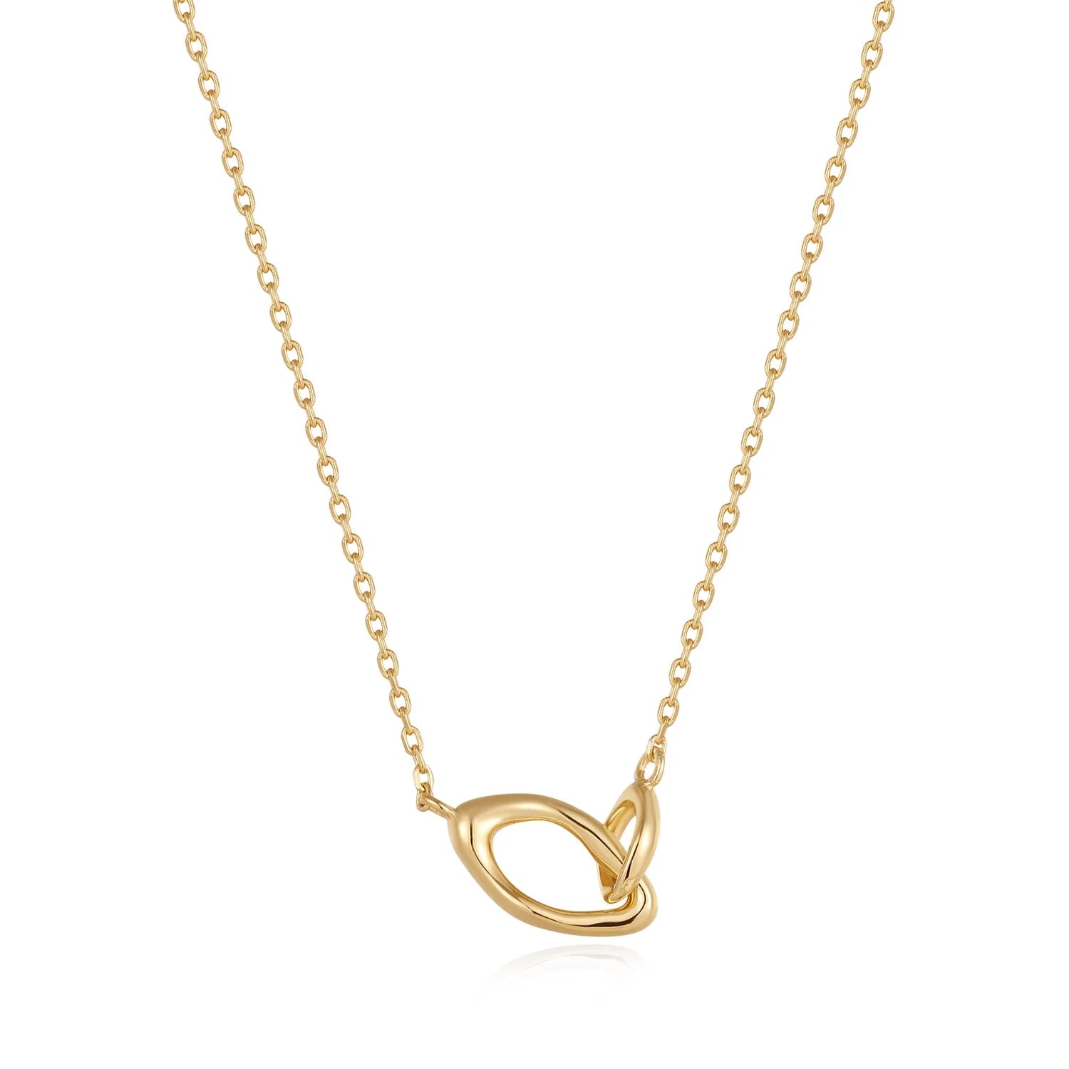 Wave Link Necklace Gold