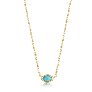Gold Turquoise Wave Necklace