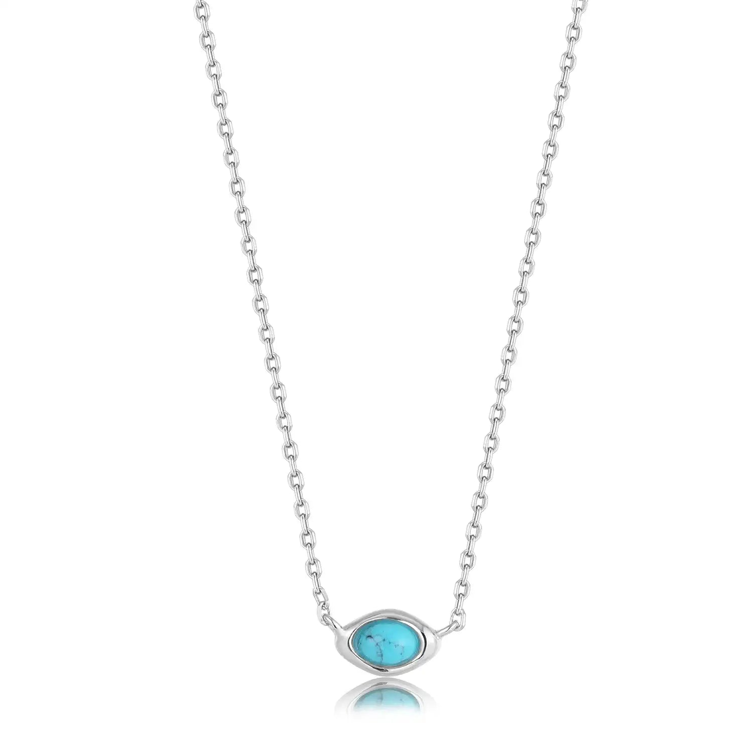 Turquoise Wave Necklace Silver