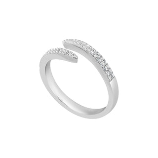 Sterling Silver Cz Open Wrap Ring