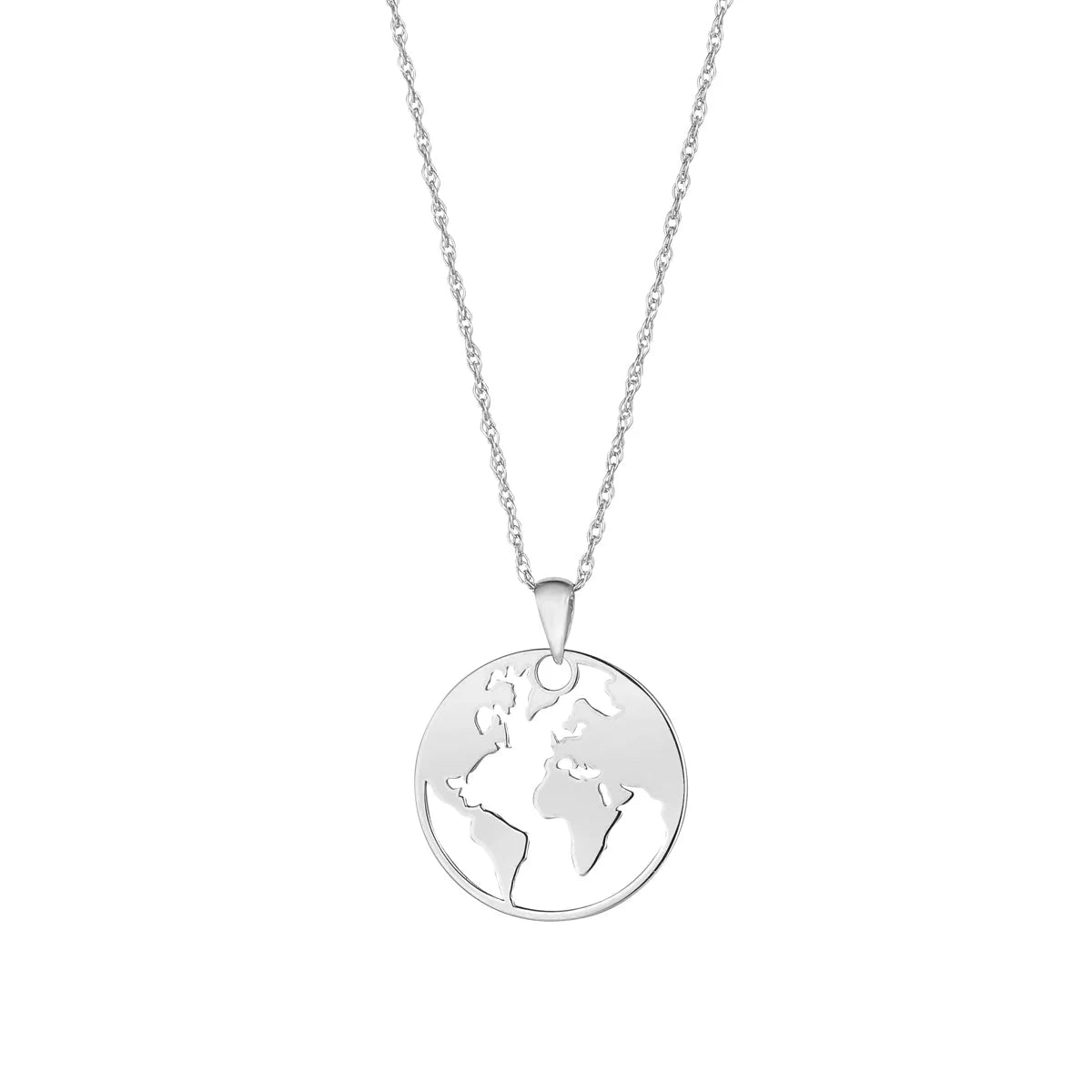 Sterling Silver World Map Pendant