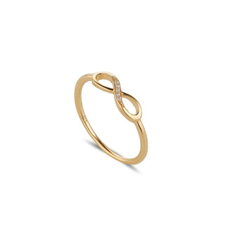 9ct Gold Infinity Cubic Zirconia Set Ring