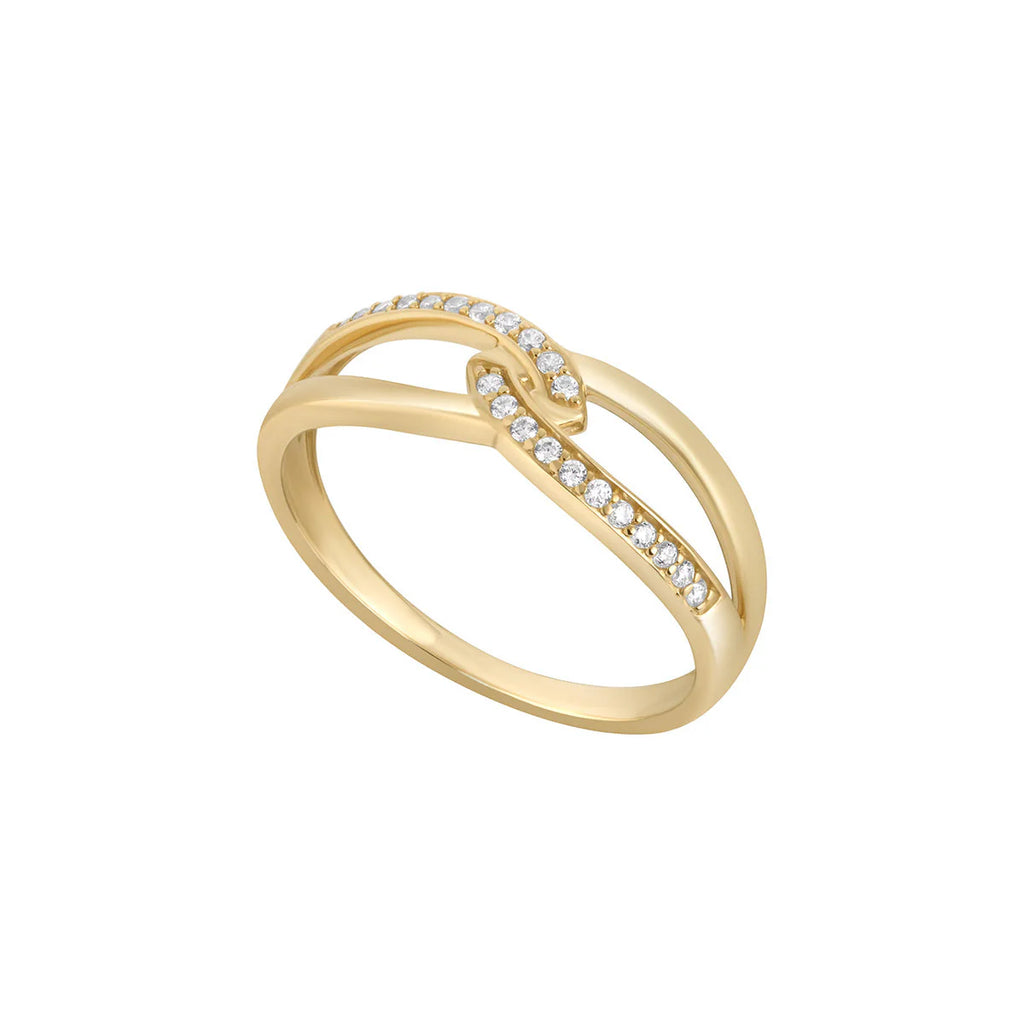 9ct Gold Cz Intertwisted Ring – Ór Jewellery