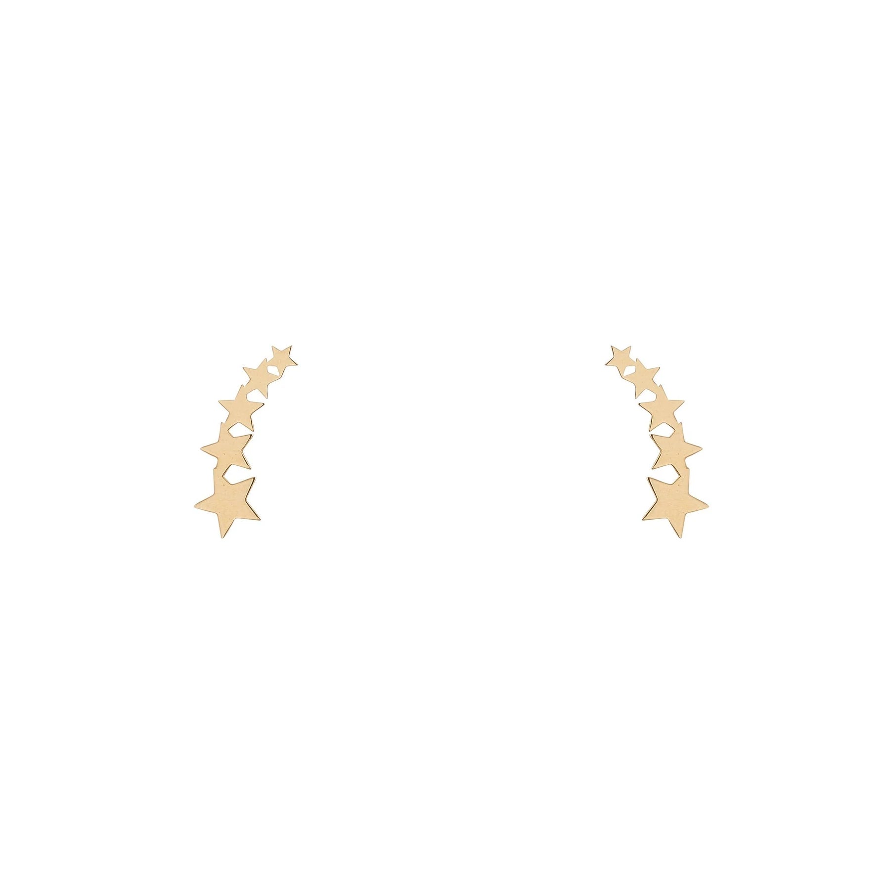 9ct Star Climber Earrings