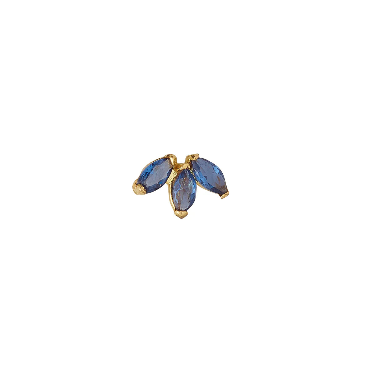 9ct Gold Sapphire Marquise Lotus Ear Piercing