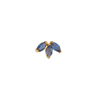 9ct Gold Sapphire Marquise Lotus Ear Piercing