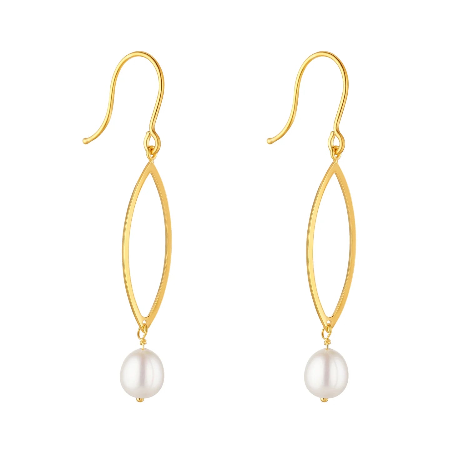 9ct Gold Pearl Fancy Drop Earrings