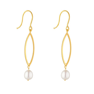 9ct Gold Pearl Fancy Drop Earrings