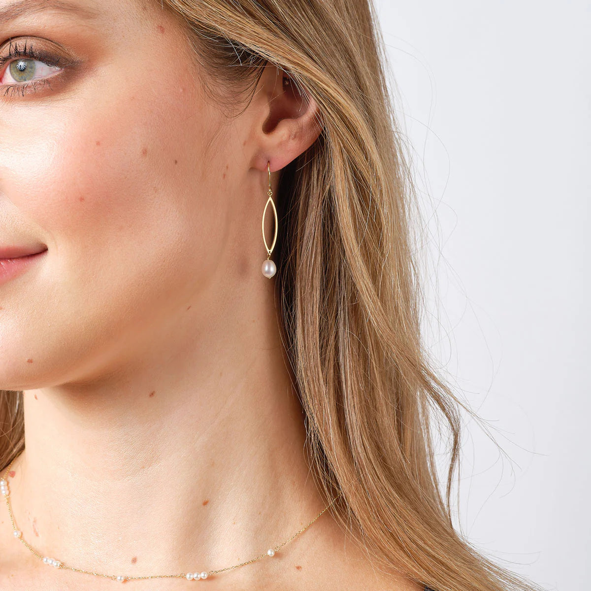 9ct Gold Pearl Fancy Drop Earrings