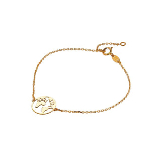 Gold Map of the World Bracelet