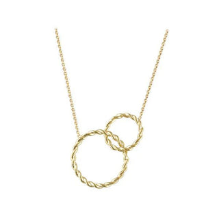 9ct Gold Interlocking Circle Necklace