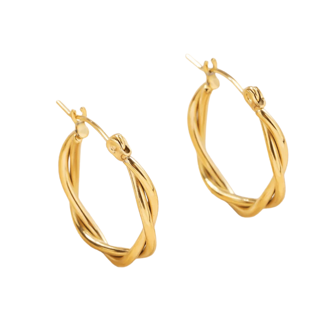 Gold Twisted Hoops