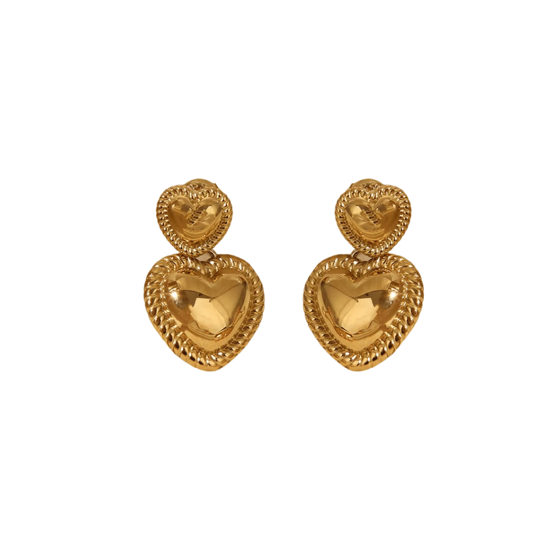 Vintage Heart Drop Earrings