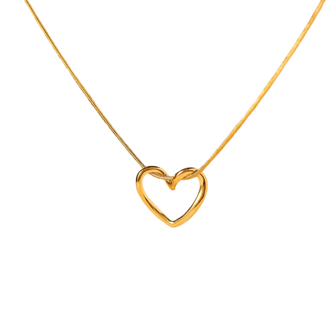 Gold Floating Heart Necklace