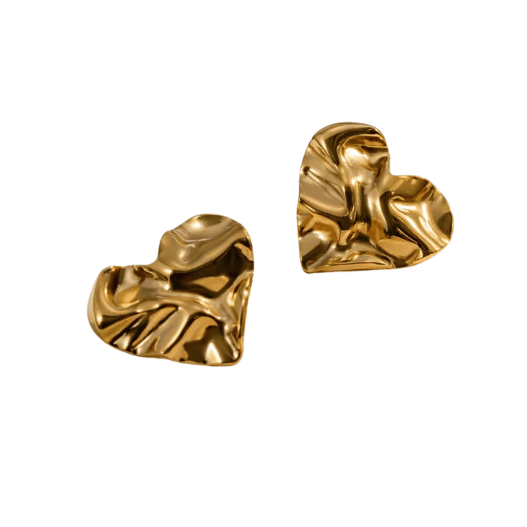 Gold Foil Heart Earrings