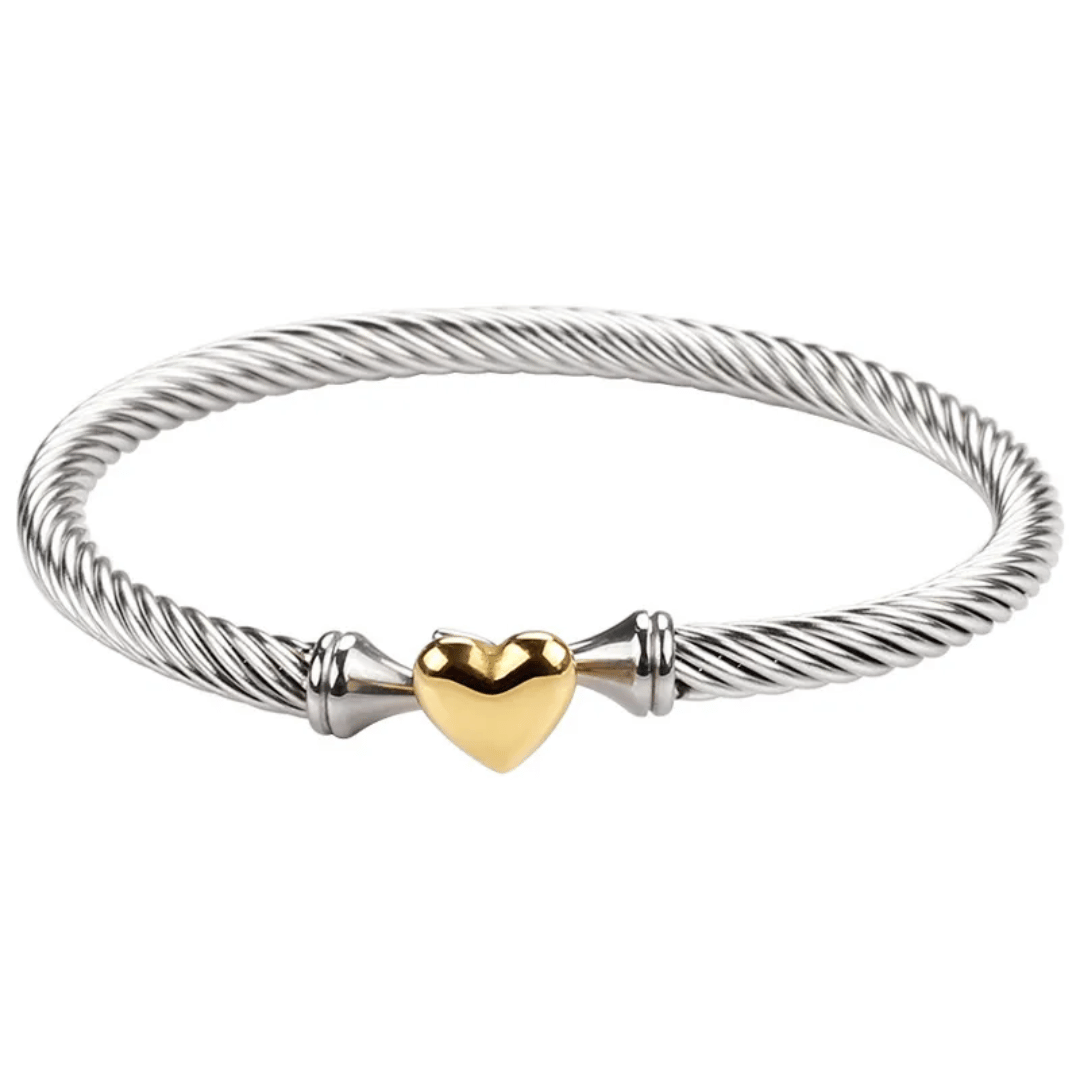 Ór | Two Tone Heart Bangle