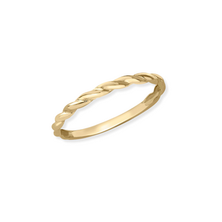 9ct Yellow Gold Twist Band Stack Ring