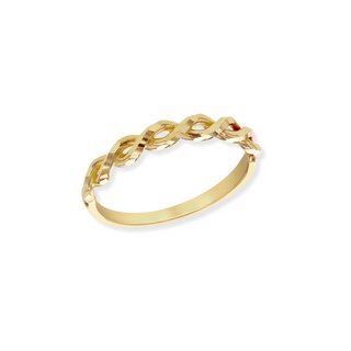 9ct Gold Diamond Cut Half Twist Ring