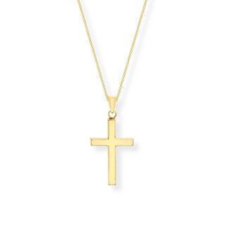 9ct Yellow Gold Cross Pendant Necklace