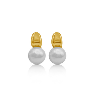 Golden Pearl Drop Earrings