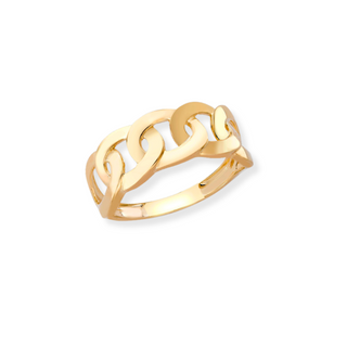 9ct Gold Curb Chain Style Ring
