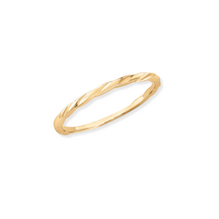9ct Gold Flat Twist Band Stack Ring