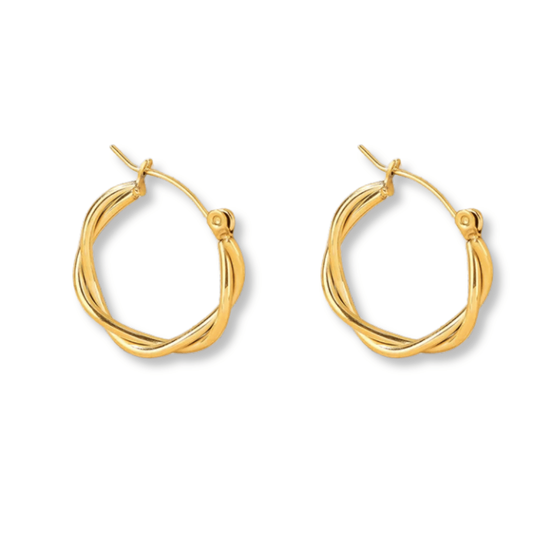 Gold Twisted Hoops