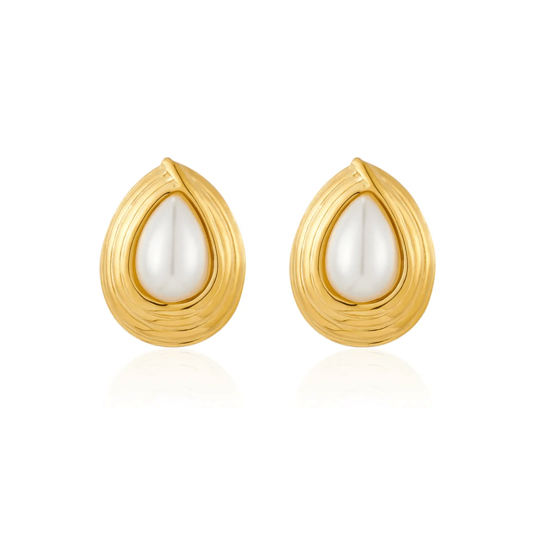 Gold Retro Teardrop Baroque Earrings