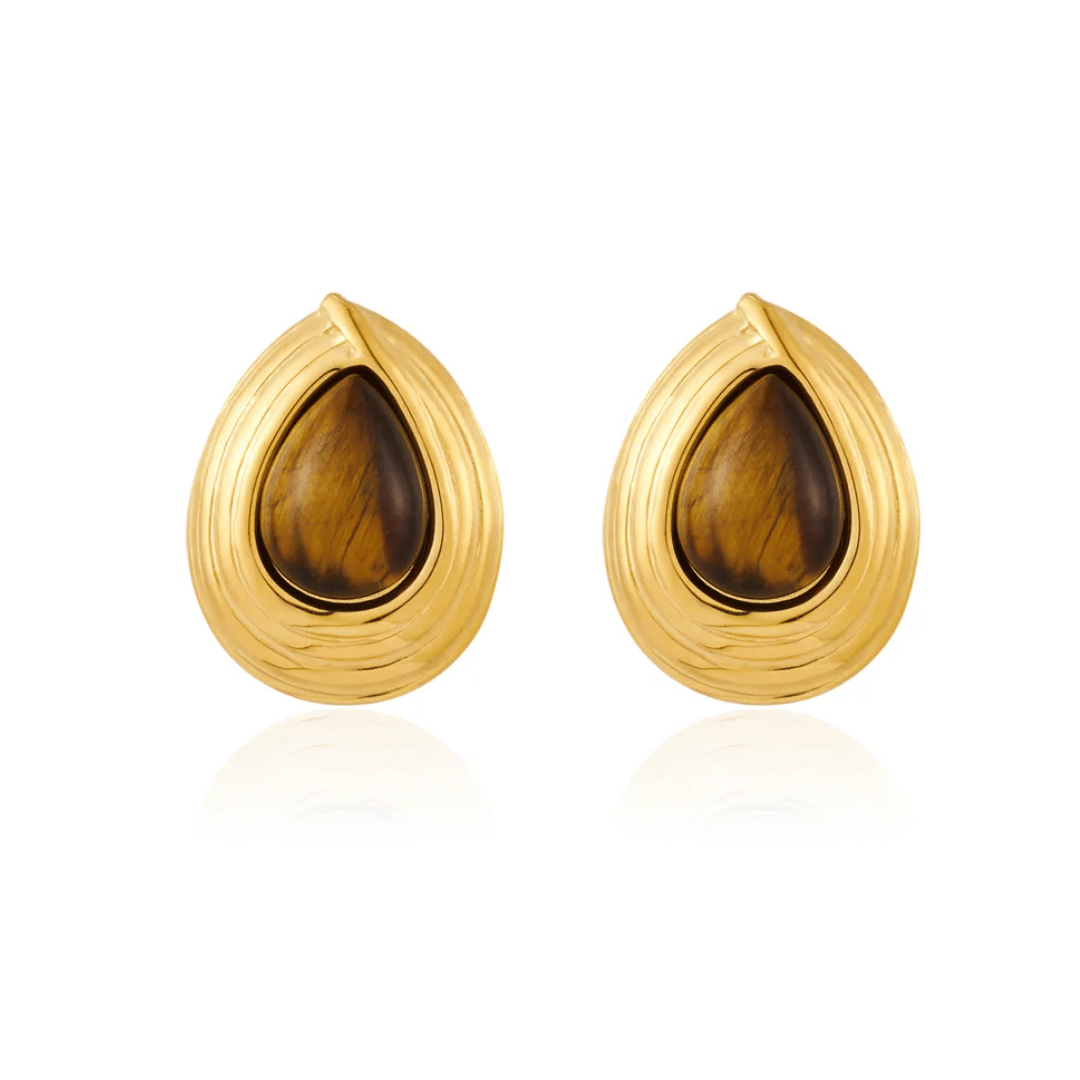 Gold Retro Teardrop Baroque Earrings