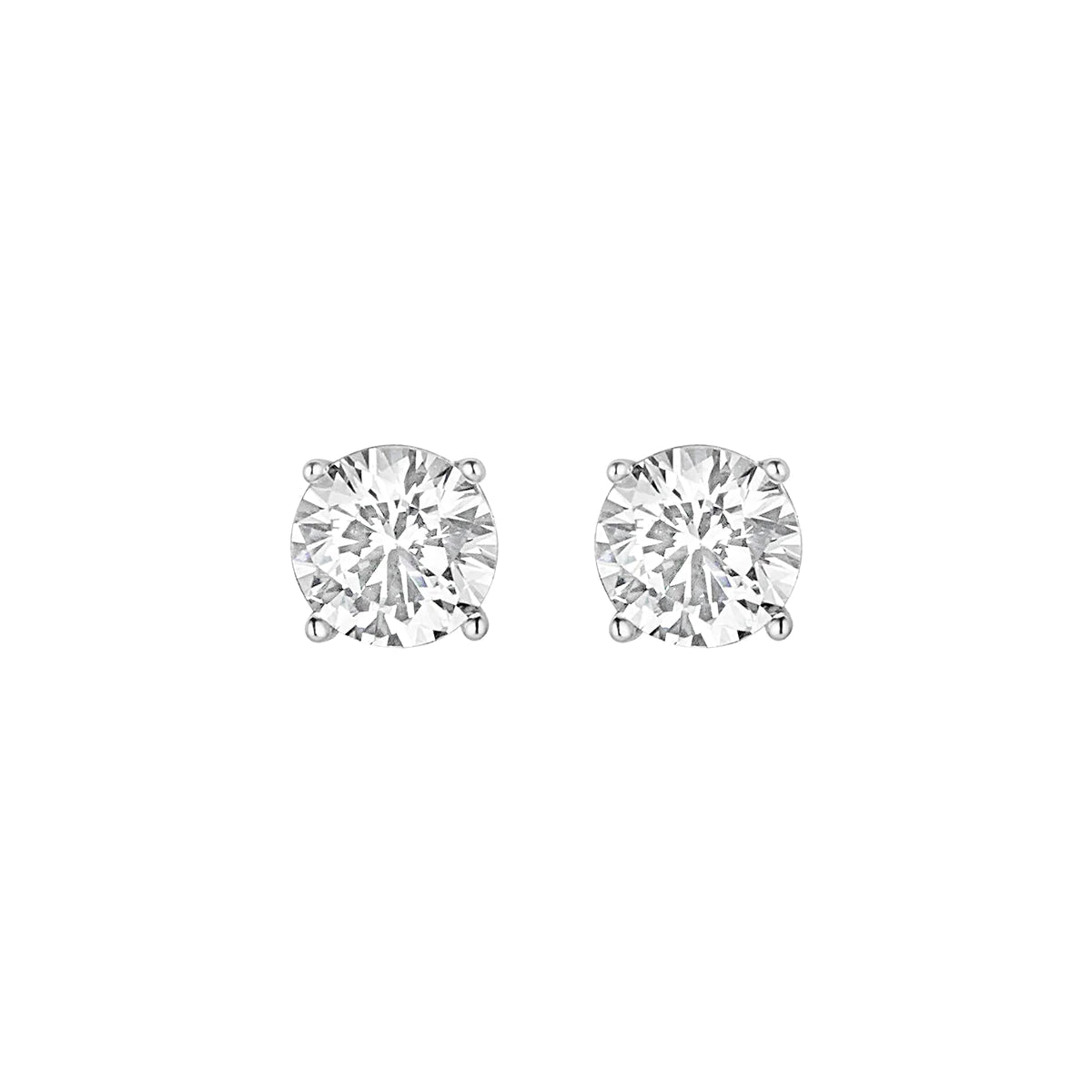 STERLING SILVER CZ SMALL SOLITAIRE STUD EARRINGS
