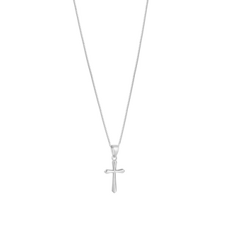 S/S Plain Lined Cross Pendant