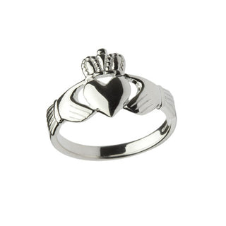Sterling silver classic heavy weight ladies Claddagh design ring