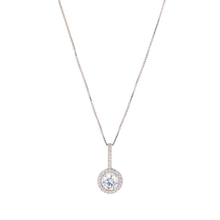 S/S Cz Round Fancy Cluster Pendant