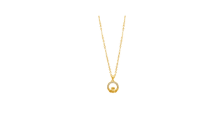 Gold Plated CZ Round Claddagh Pendant