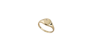9ct Gold Round Cubic Zirconia Signet Ring