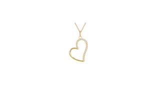 9ct Yellow Gold CZ Fickle Heart Pendant