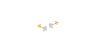 9ct Yellow Gold Round CZ Stud Earrings