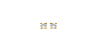 9ct Yellow Gold White 5mm CZ Stud Earrings