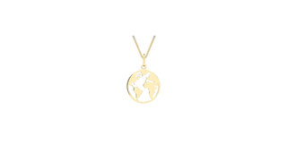 9ct Yellow Gold 'World Map' Disc Necklace