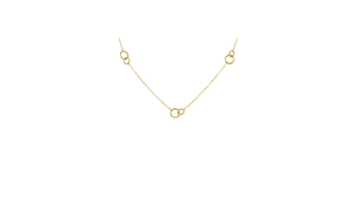 9ct Yellow Gold Double Ring Station Necklace