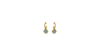 Turquoise Drop Hoop Earrings