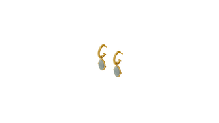 Turquoise Drop Hoop Earrings