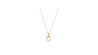 9ct Gold CZ Circle Pendant Necklace