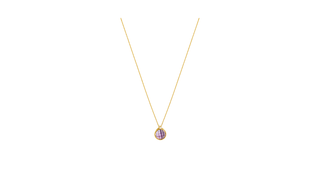 9ct Gold Lilac Faceted Stone Pendant Necklace