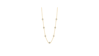 Gold CZ Rubover Chain Necklace