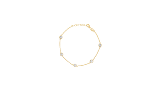 Gold CZ Rubover Chain Bracelet