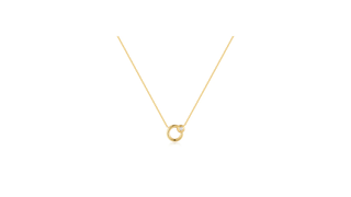 Gold Hoop Freshwater Pearl Necklace
