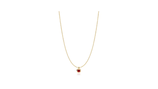 Gold Crimson Solitaire Necklace